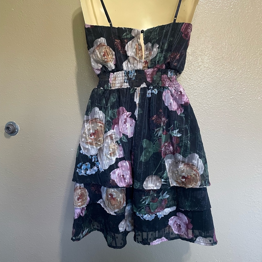 Pink and Purple Mini Sundress with Sweetheart Neckline